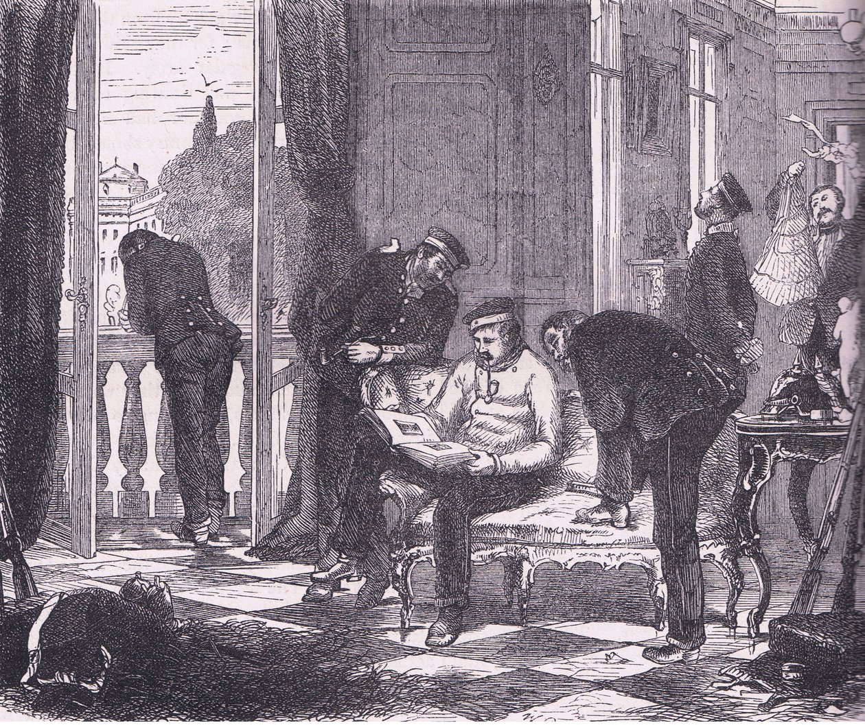 Prussians in occupation of a villa near Paris by German School