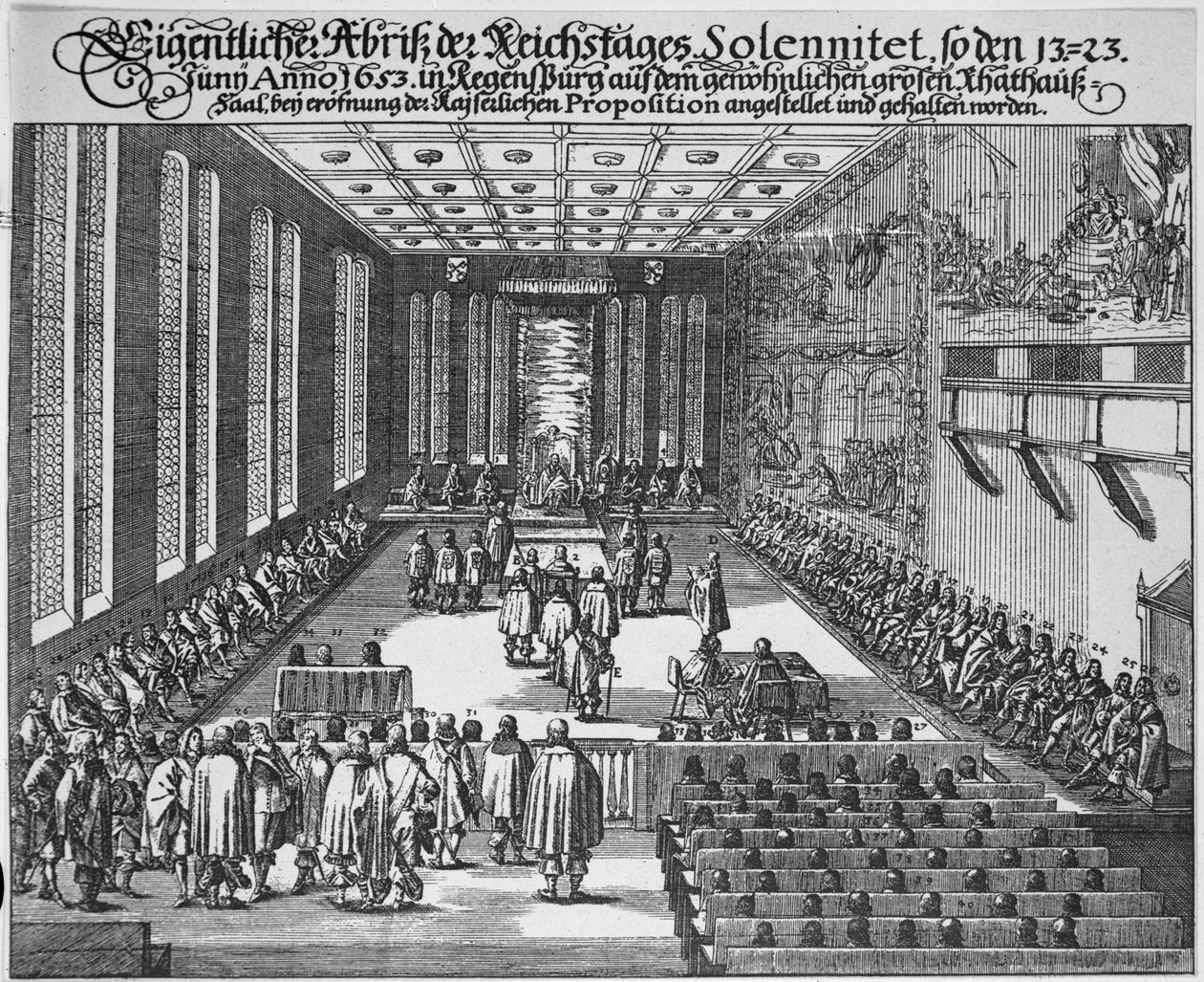 Reichstag of Regensburg in the large Council Chamber, Regensburg by German School