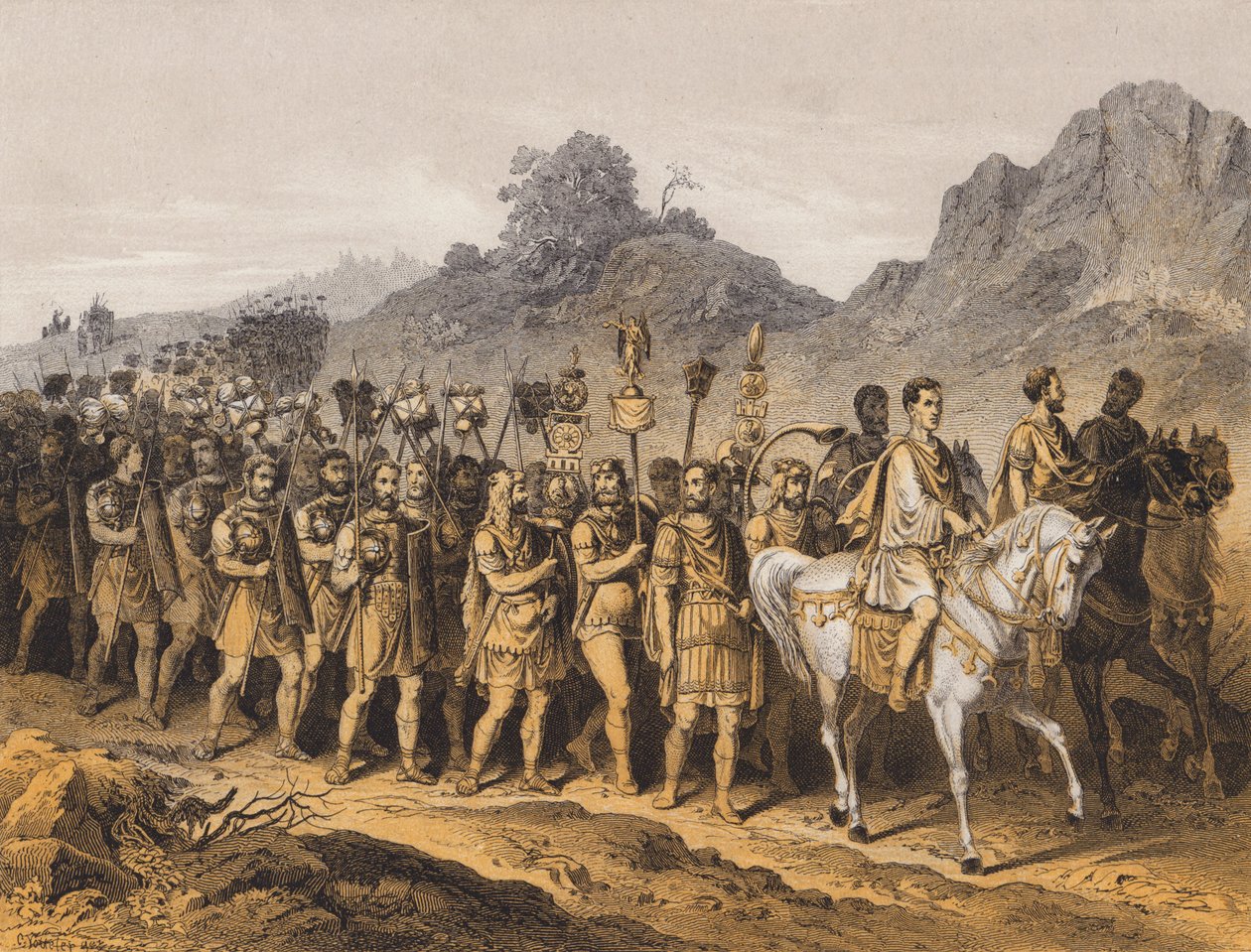 Roman Soldiers on the March by German School