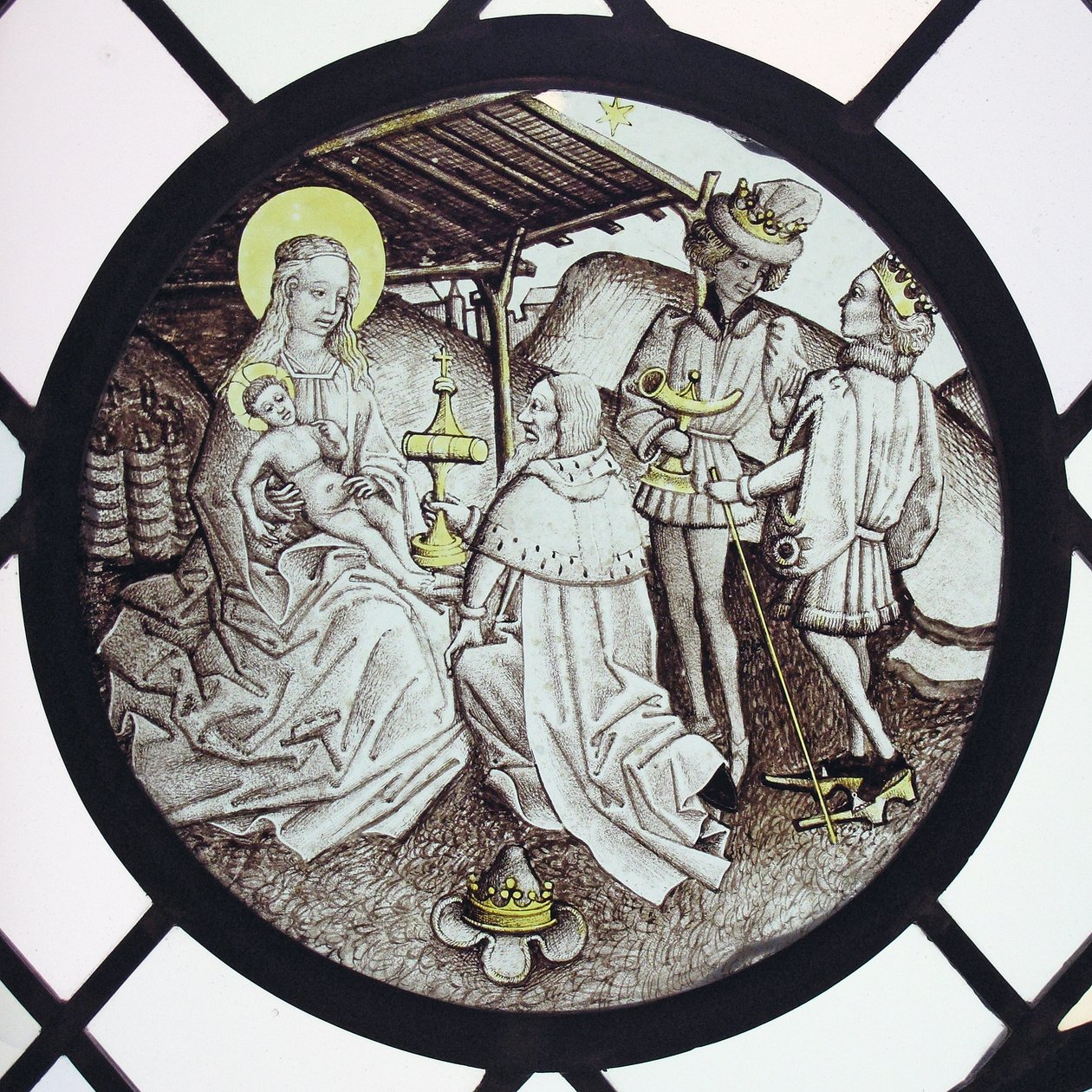 Roundel with Adoration of the Magi by German School