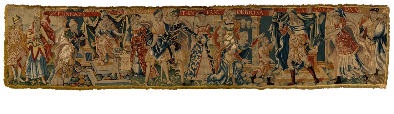 Tapestry depicting Moses throwing down Pharaoh