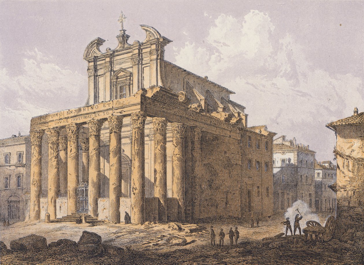 Temple of Antoninus and Faustina, Rome by German School
