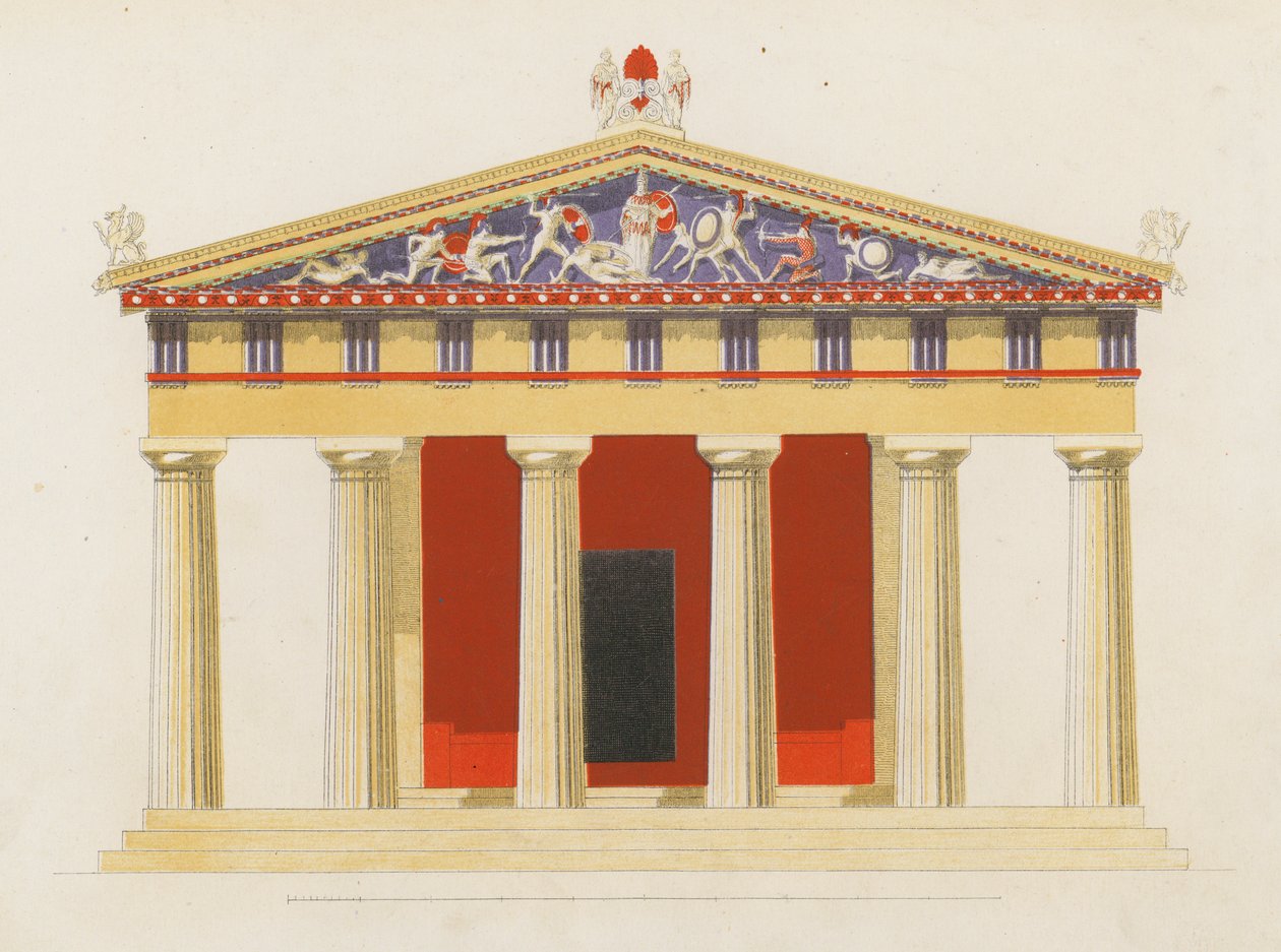 Temple of Aphaea, Aegina, Greece by German School