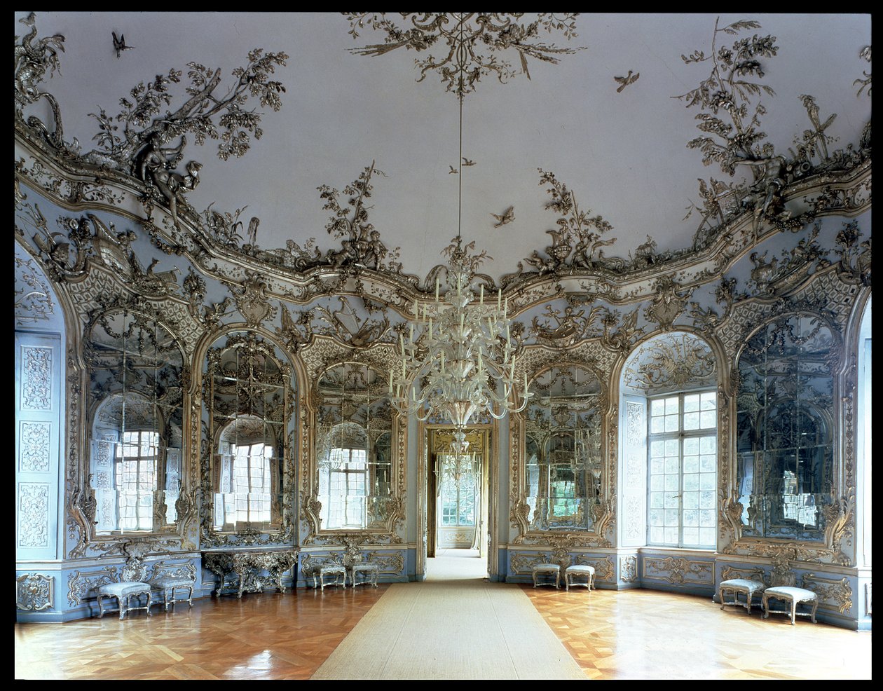 The Hall of Mirrors, designed by Francois Cuvillies, with stucco work by Johann Baptist Zimmermann by German School