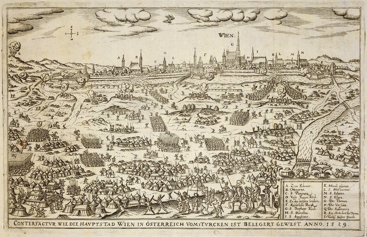 The Siege of Vienna in 1529, Illustration from a Book on the Ottoman Campaigns in Europe, Engraved by Paul Furst by German School