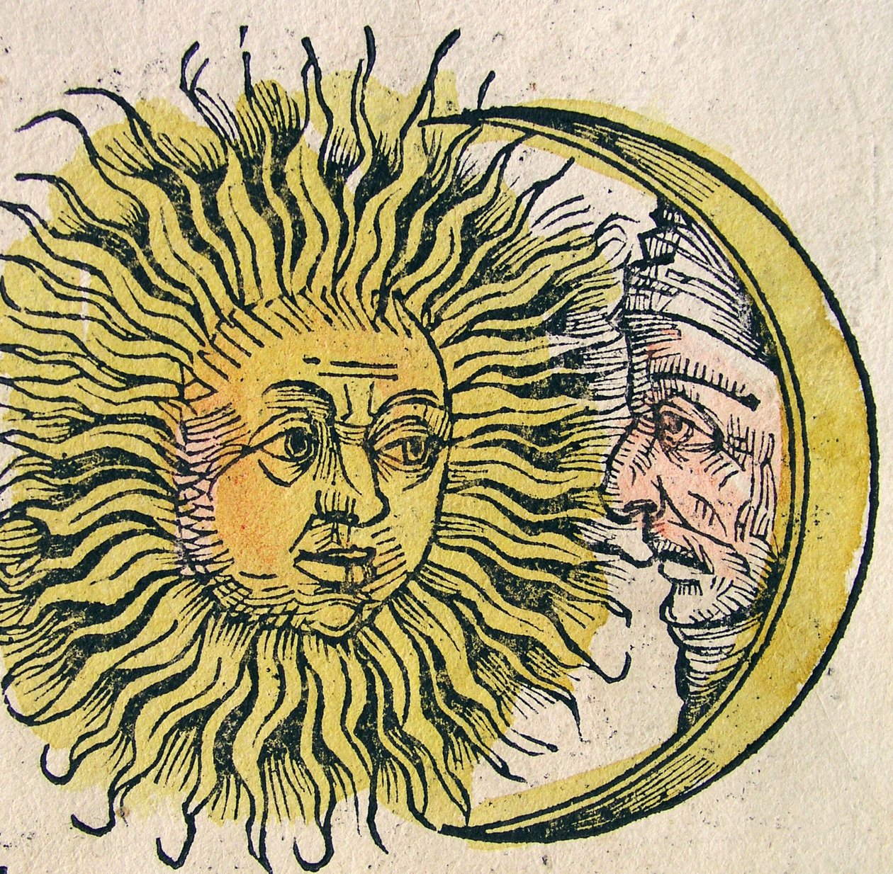 The Sun and Moon by German School