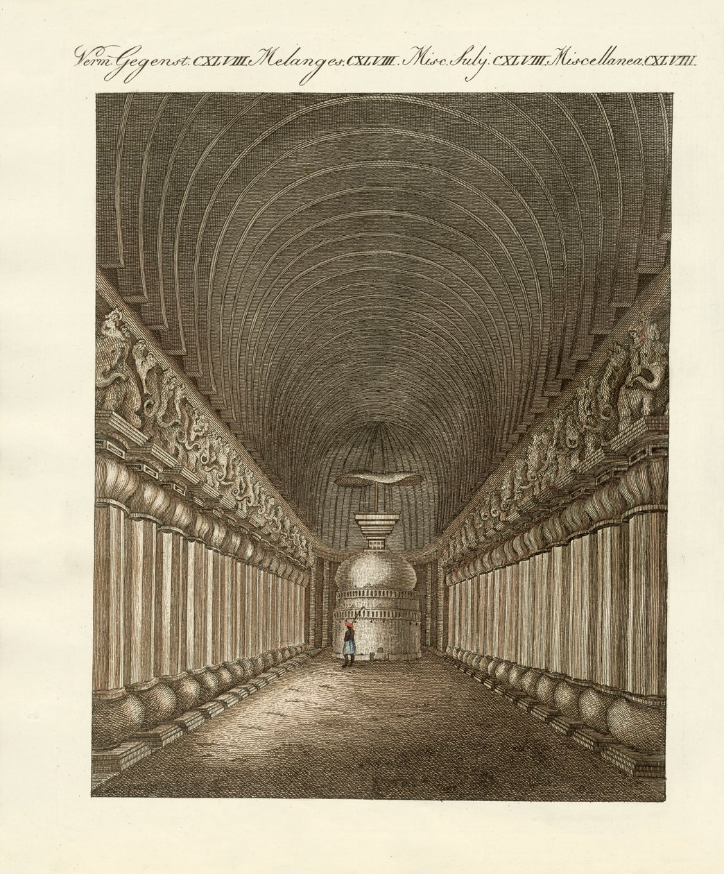 The caves of Carli in India by German School