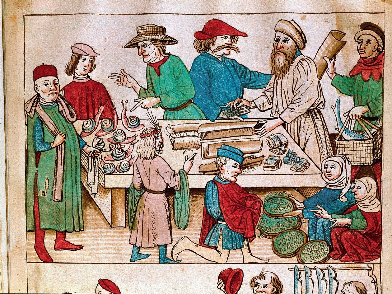 Trade: Walking Scene. Miniature from 