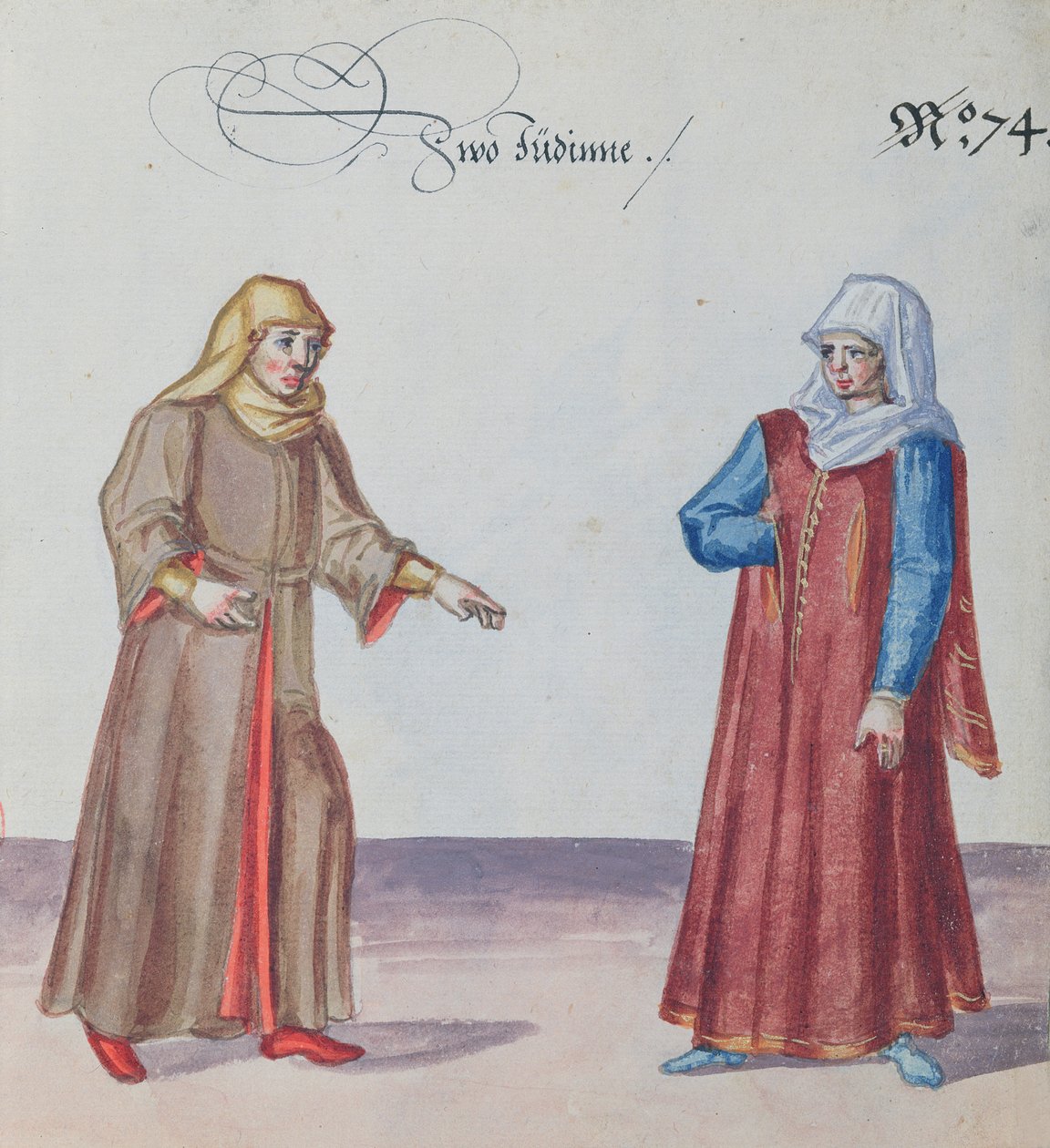 Two Jewish women, c.1600 by German School