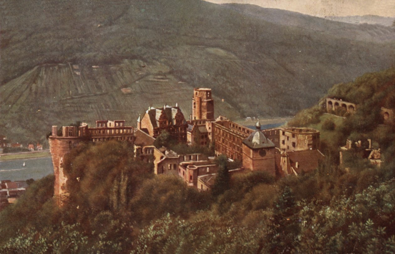View of Heidelberg Castle from the Molkenkur by German School