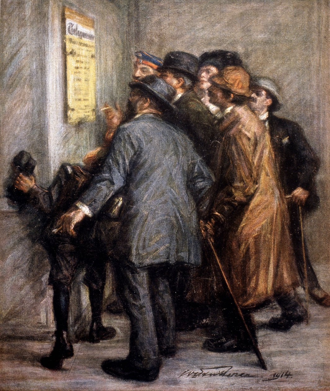 Austrians Reading the Statement of War Operations by German School