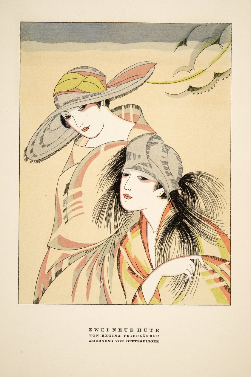 Zwei Neue Hüte by Regina Friedlander, from Styl, pub. 1922 by German School