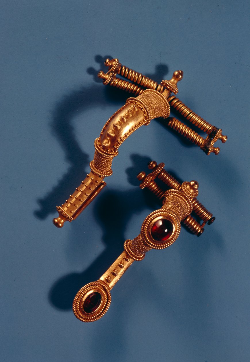 Two curved brooches, from Hassleben, Thuringia by Germanic