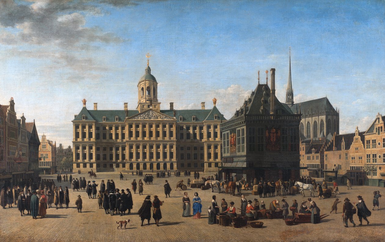 The Dam in Amsterdam by Gerrit Adriaenszoon Berckheyde