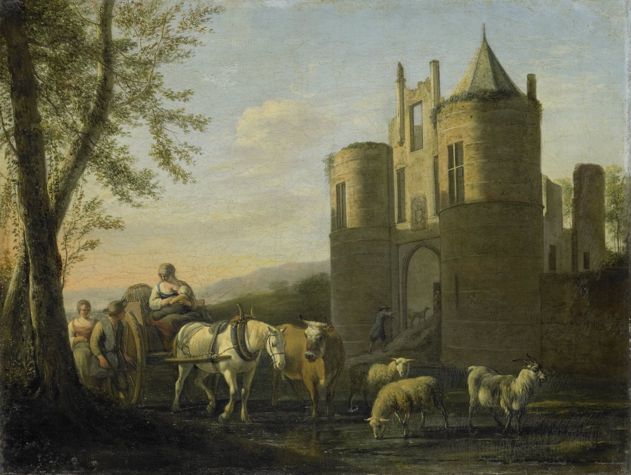 The Main Gate to Egmond Castle by Gerrit Berckheyde