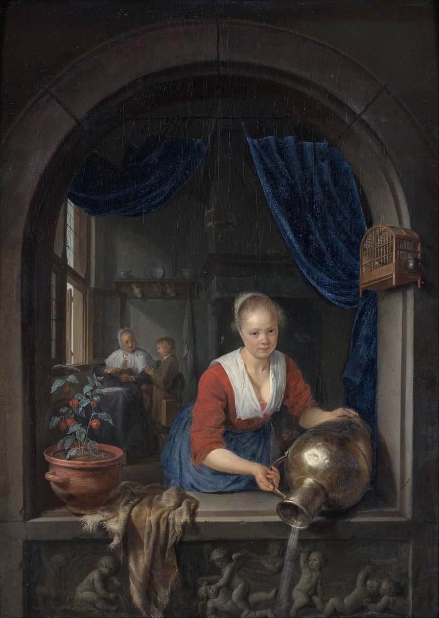 Maidservant at the Window by Gerrit Dou