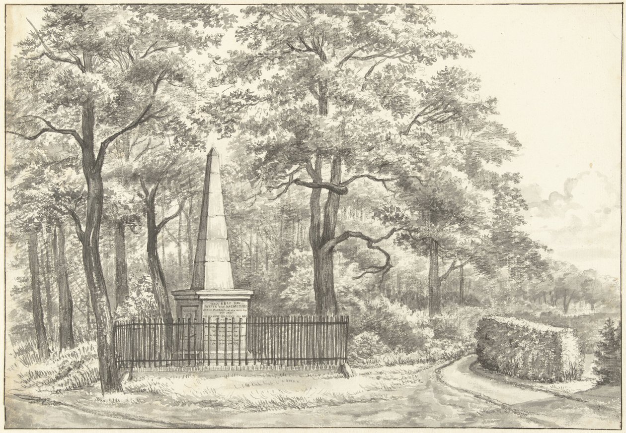 The Monument for Witte van Haemstede, Erected in 1817 by David Jacob van Lennep at the Huis te Manpad in Heemstede by Gerrit Lamberts