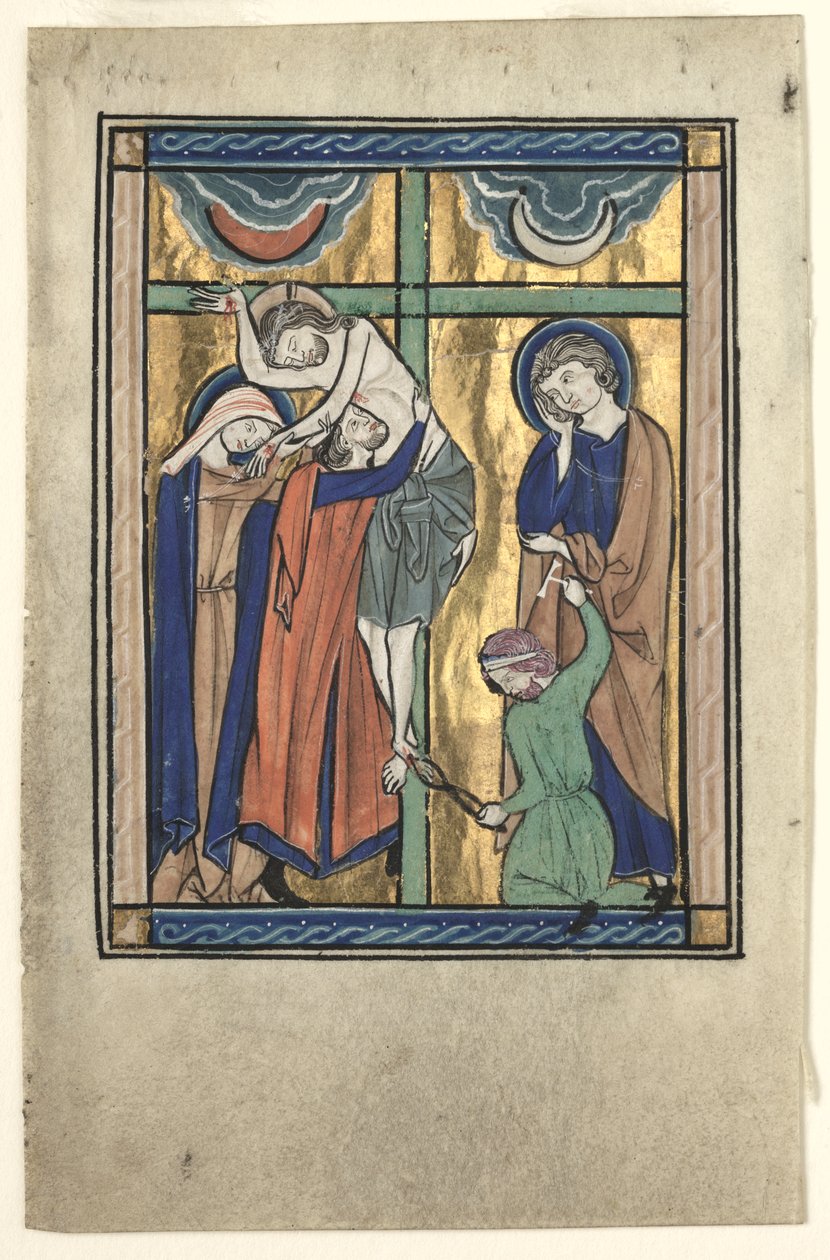 Miniature Excised from the "Potocki Psalter": The Deposition by Gherardo Starnina