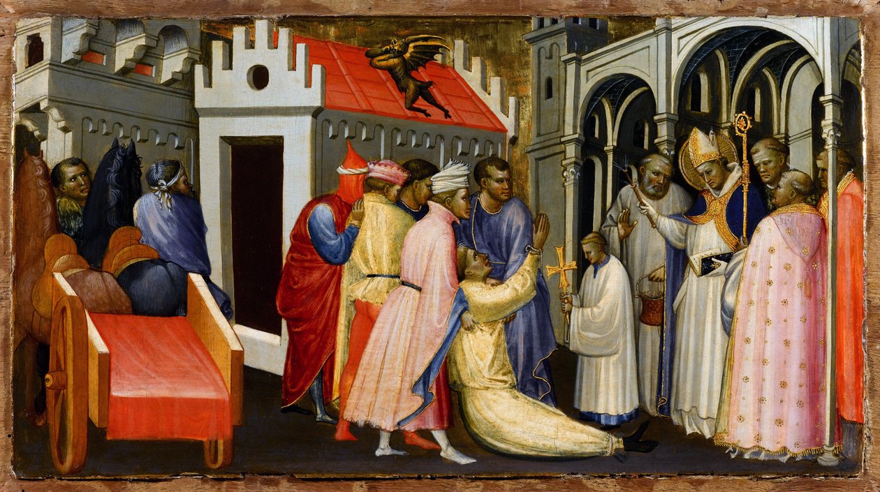 Saint Hugh of Lincoln Exorcises a Man Possessed by the Devil by Gherardo Starnina