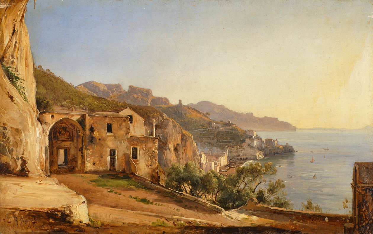 View of Amalfi from the Cave of the Capuchins by Giacinto Gigante