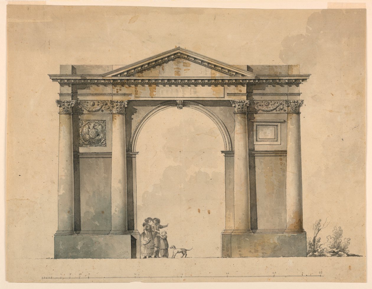 Design for a Triumphal Arch for Napoleon I, Bergamo, Italy by Giacomo Quarenghi