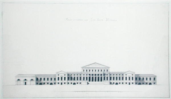 Plan for the residence of prince Youssoupov on the river Fontanka, St. Petersburg (seen from the garden side) by Giacomo Quarenghi