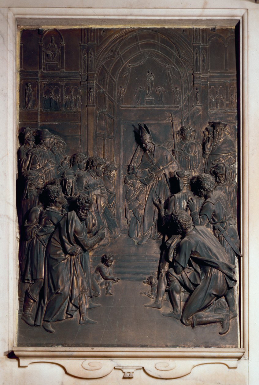 St. Anthony Absolving the Seignory, relief from the Salviati chapel by Giambologna