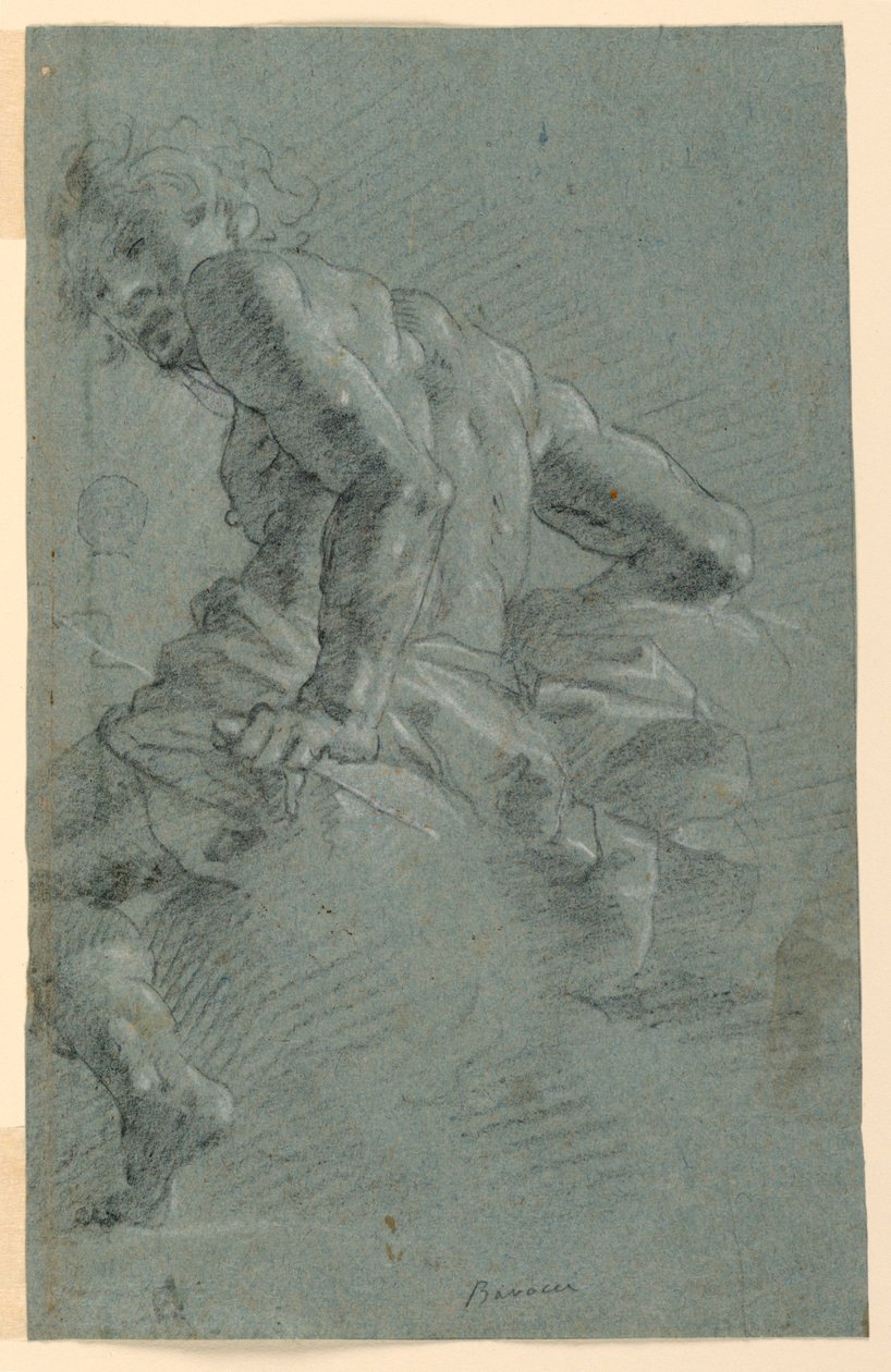 Study of Hermes, Preparatory Study for the Fall of the Giants, Ceiling Fresco at the Palazzo Moroni, Bergamo by Gian Giacomo Barbelli