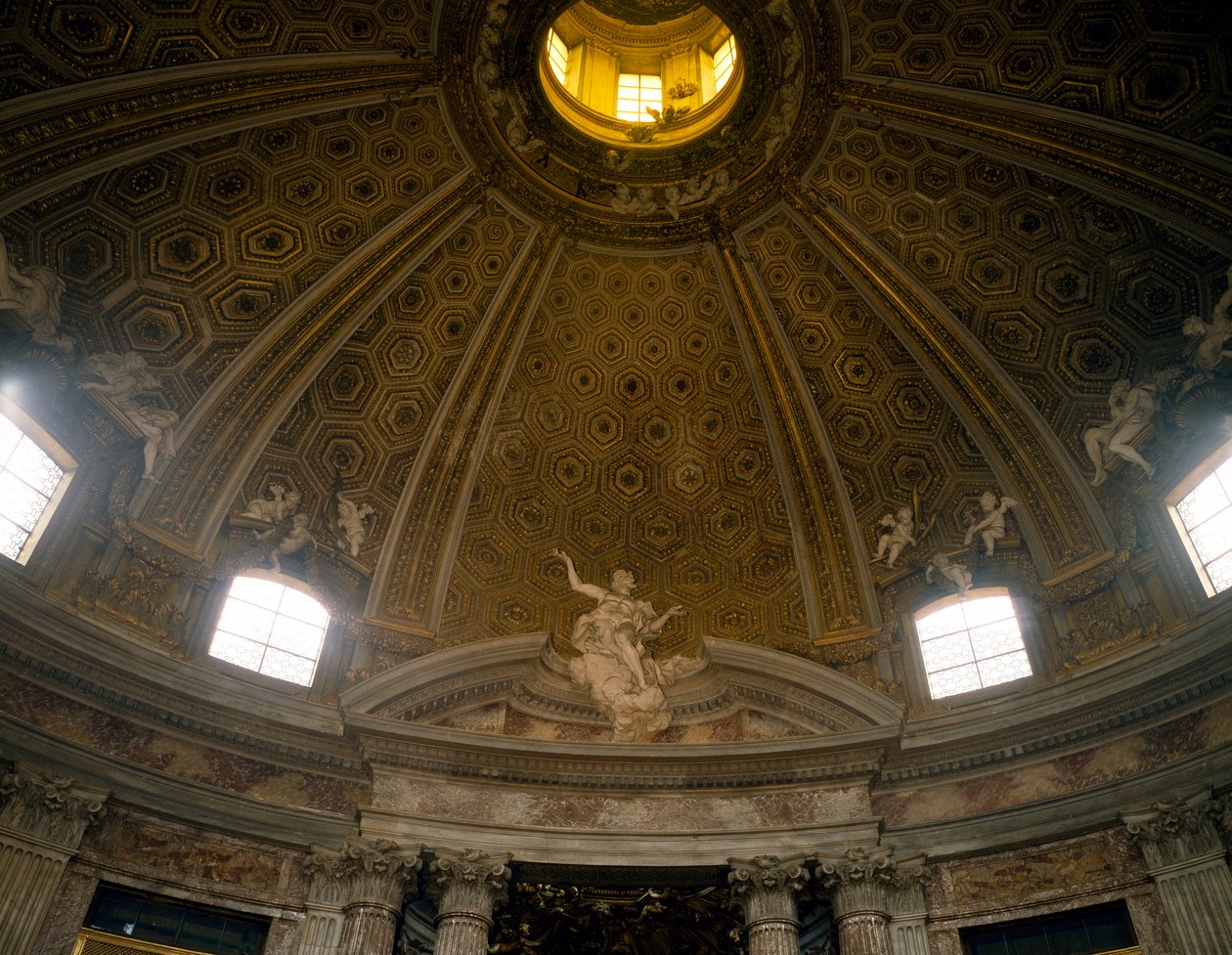 Inside dome, Church of Saint Andrew's at Quirinal, Rome, Italy