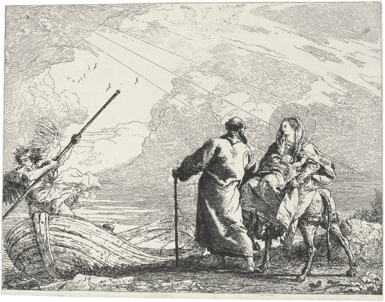 Picturesque Ideas on the Flight into Egypt by Giovanni Domenico Tiepolo