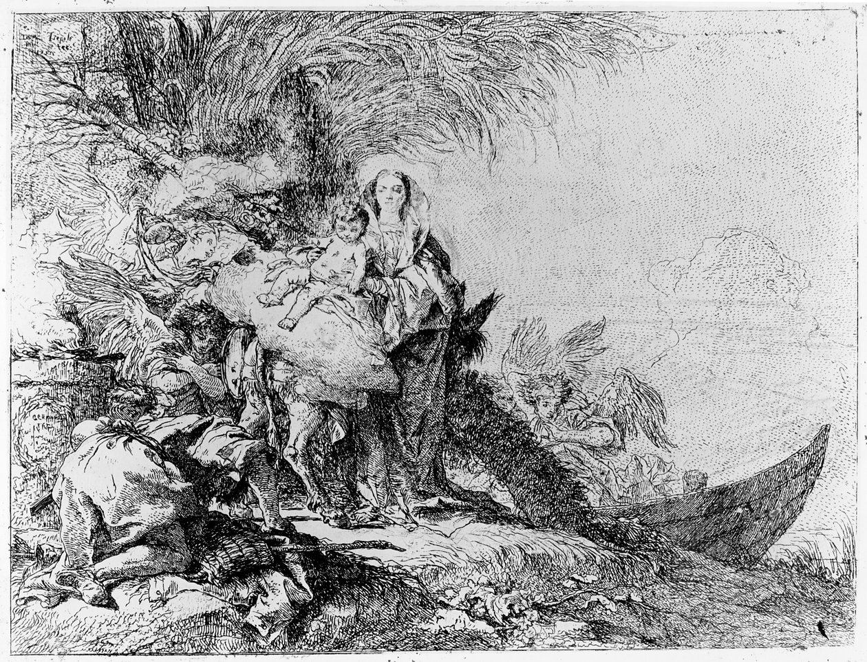 The Flight into Egypt, c.1750 by Giovanni Domenico Tiepolo