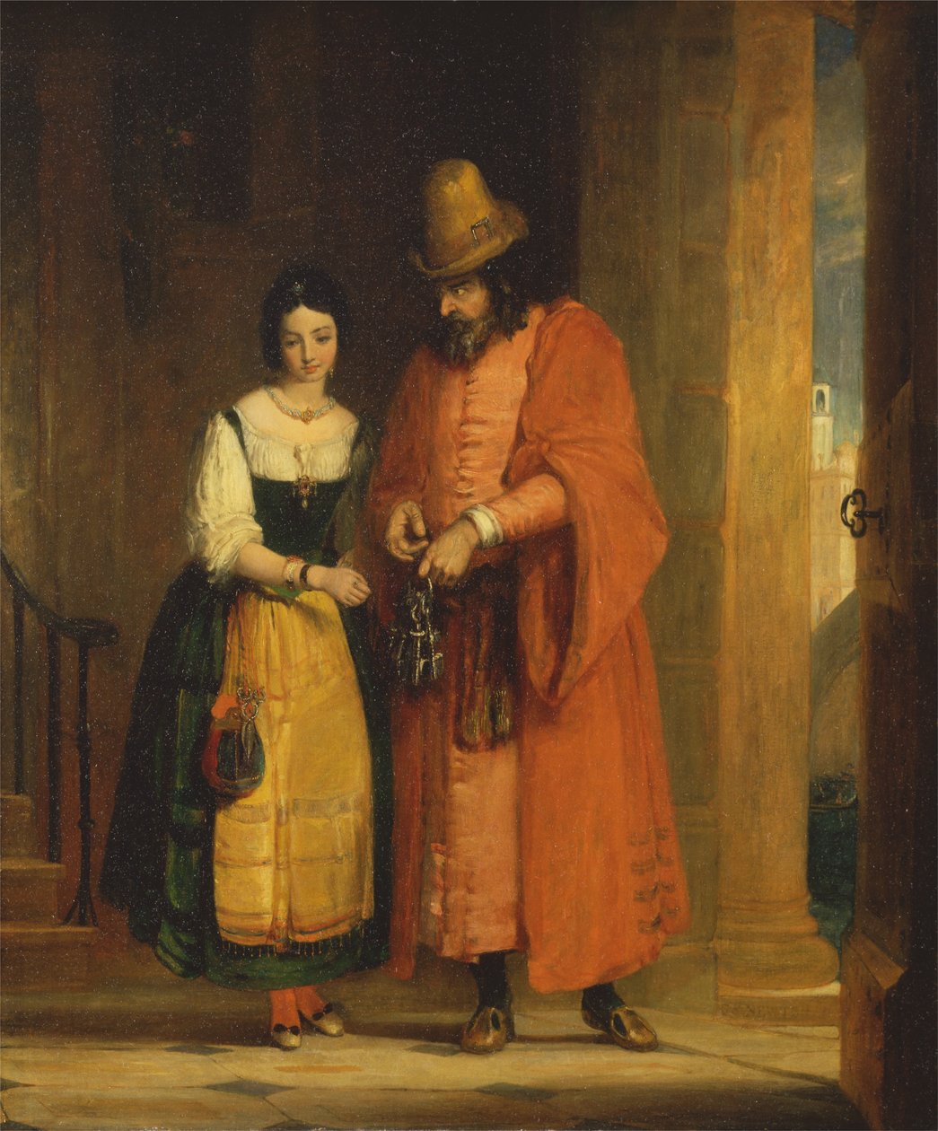 Shylock and Jessica from the Merchant of Venice, II, ii by Gilbert Stuart
