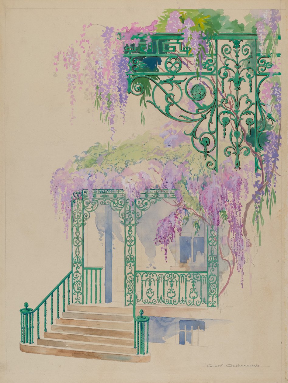 Cast Iron Porch Railing, c. 1936 by Gilbert Sackerman