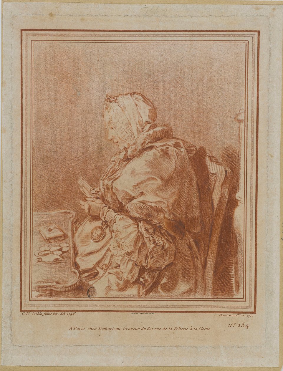 Portrait of Madame Geoffrin, 1699-1777 by Gilles Demarteau