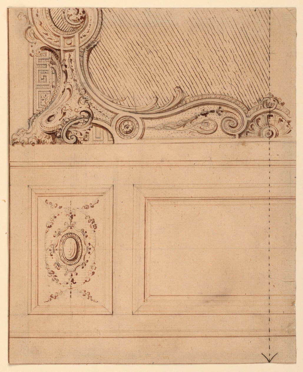 Design for the Lower Portion of a Wall Panel, 1714 by Gilles Marie Oppenord