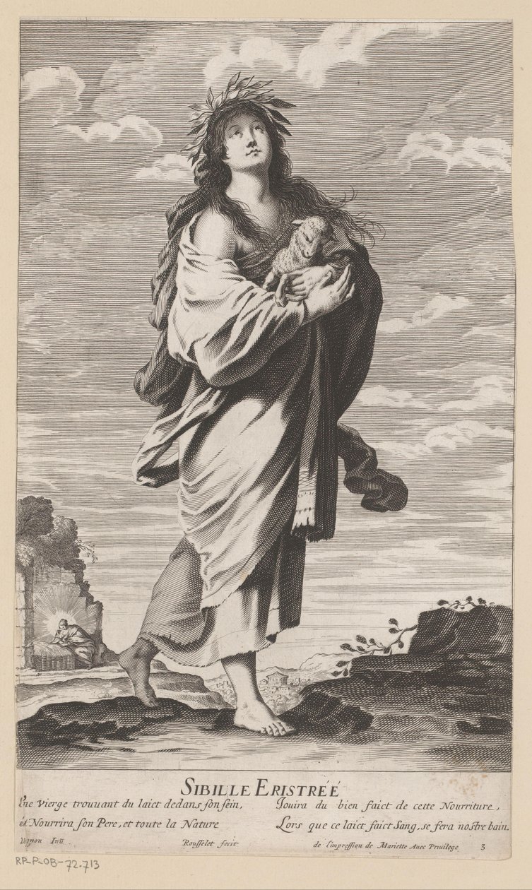 Sibyl of Erythrae, with Mary and Child in the Background by Gilles Rousselet