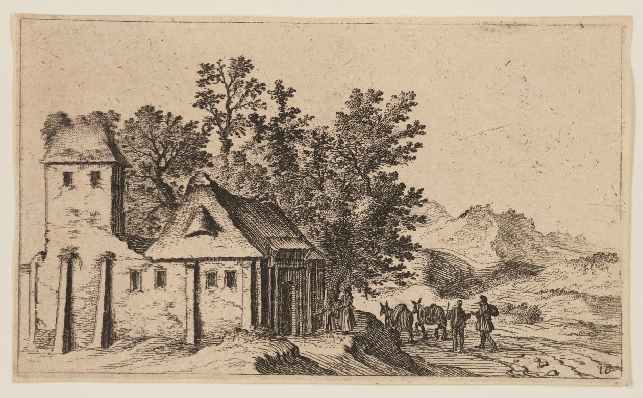 Farm before Trees in Hilly Country, from Twelve Landscapes by Gillis van Scheyndel