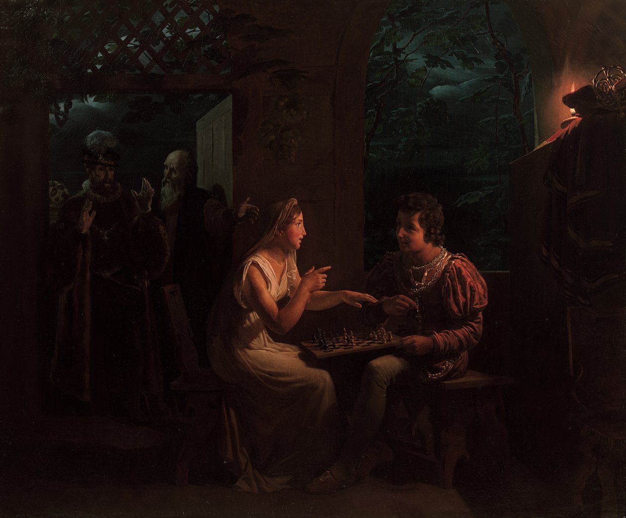 Ferdinand and Miranda Playing a Game of Chess, 1822 by Gillot Saint Evre