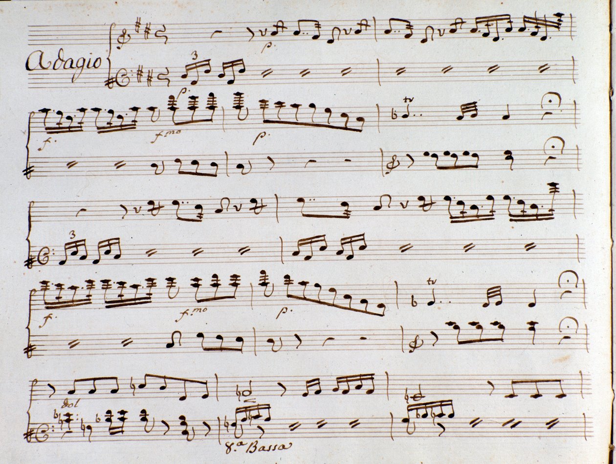 Page of musical score of the symphony of The Turk in Italy by Gioacchino Rossini by Gioachino Rossini