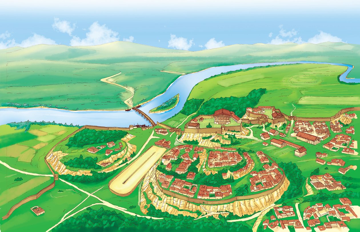 Ancient Rome (Archaic): View of the City of Rome in the 6th Century BC by Giorgio Albertini