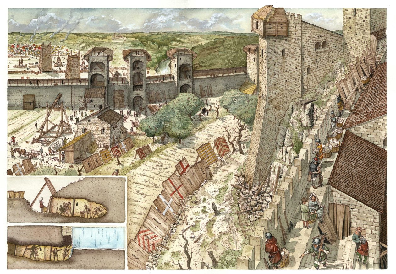 Middle Ages: Siege of the City of Viterbo in 1240 by Giorgio Albertini