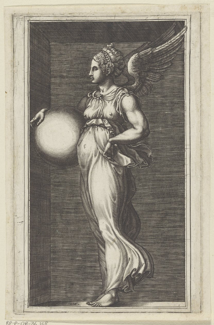 Allegorical Figure with a Sphere by Giorgio Ghisi