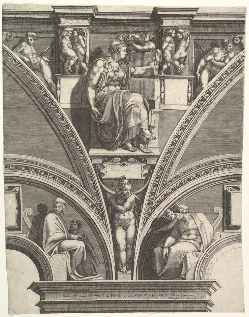 The Eritrean Sibyl, from the Series of Prophets and Sibyls in the Sistine Chapel by Giorgio Ghisi