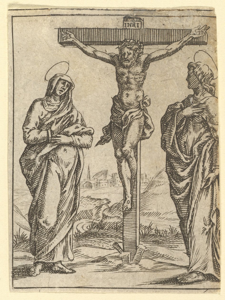 The Virgin of Sorrows: The Crucifixion, One of Nine Surrounding Compartments from the V... by Giorgio Ghisi