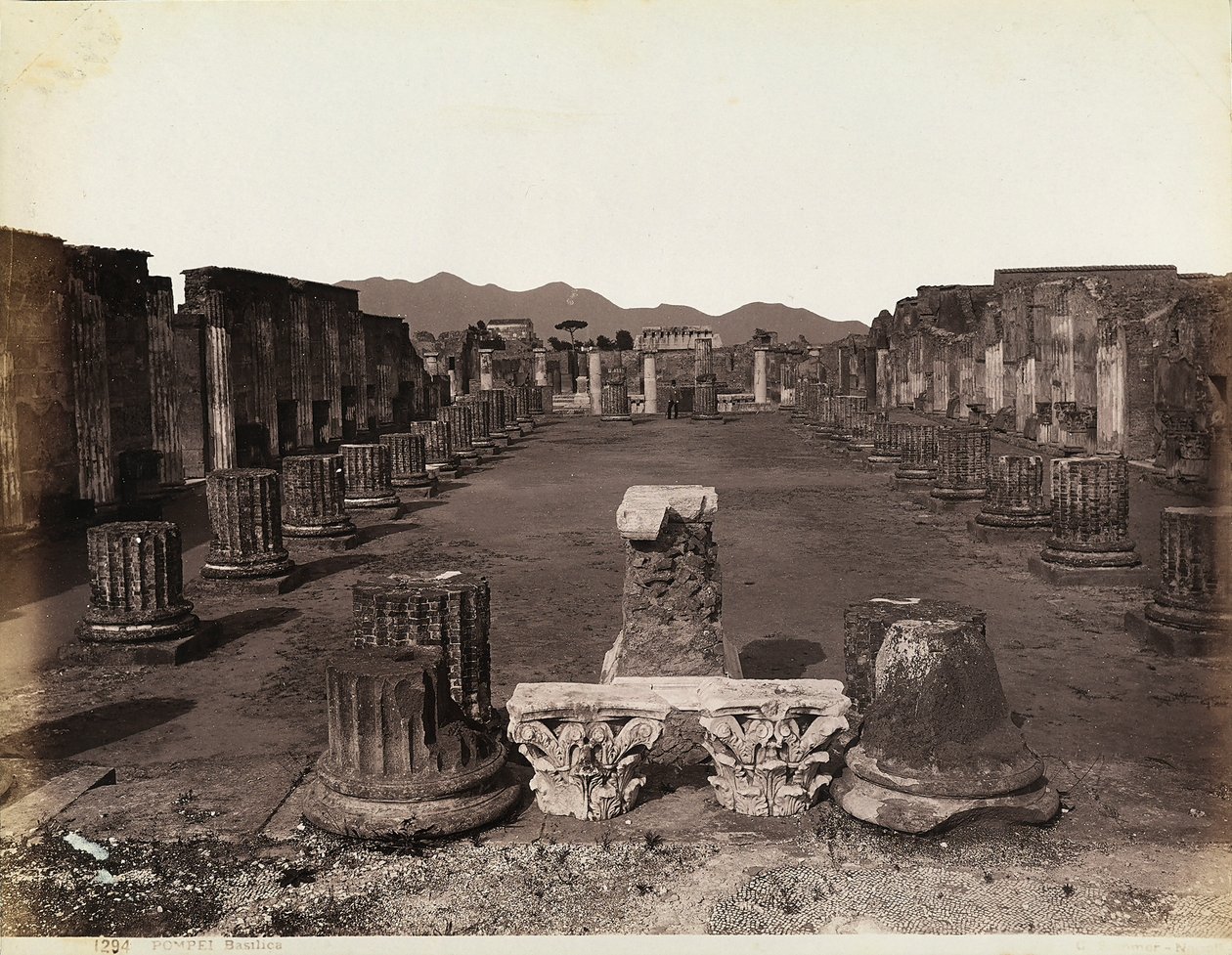 General view of the Basilica, east side, Pompeii by Giorgio Sommer