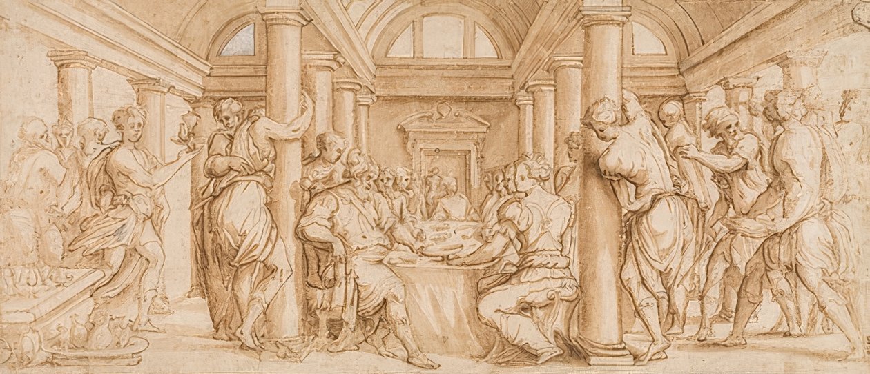 Wedding Feast of Esther and Ahasuerus by Giorgio Vasari