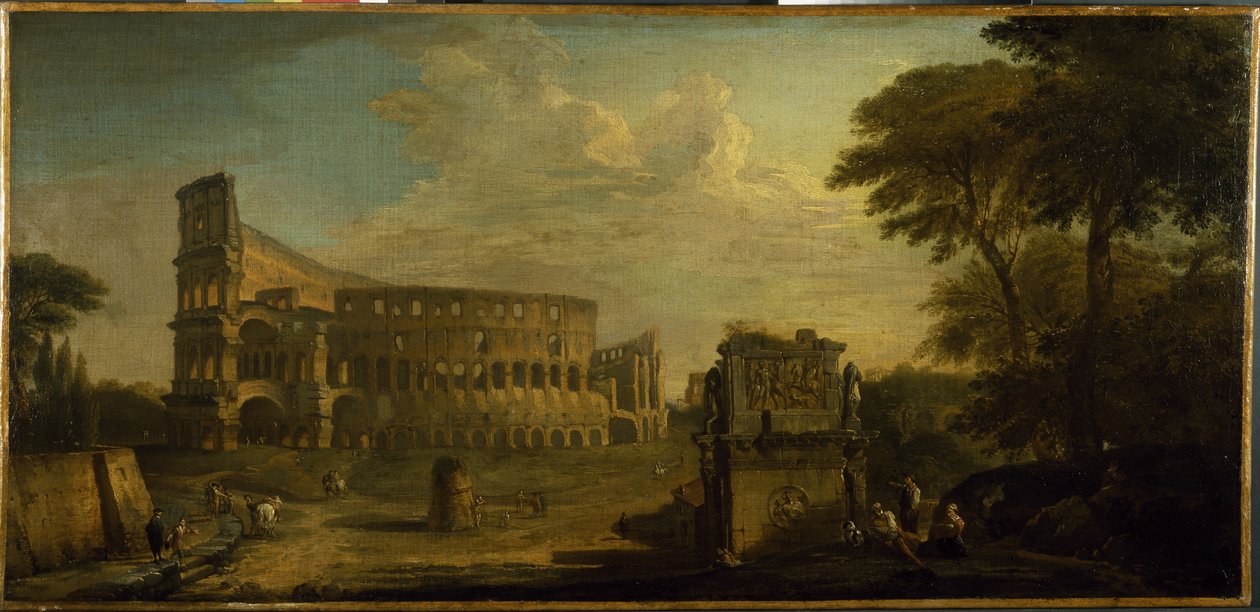 A view of the Colosseum, Rome by Giovani Paolo (attr. to) Panini