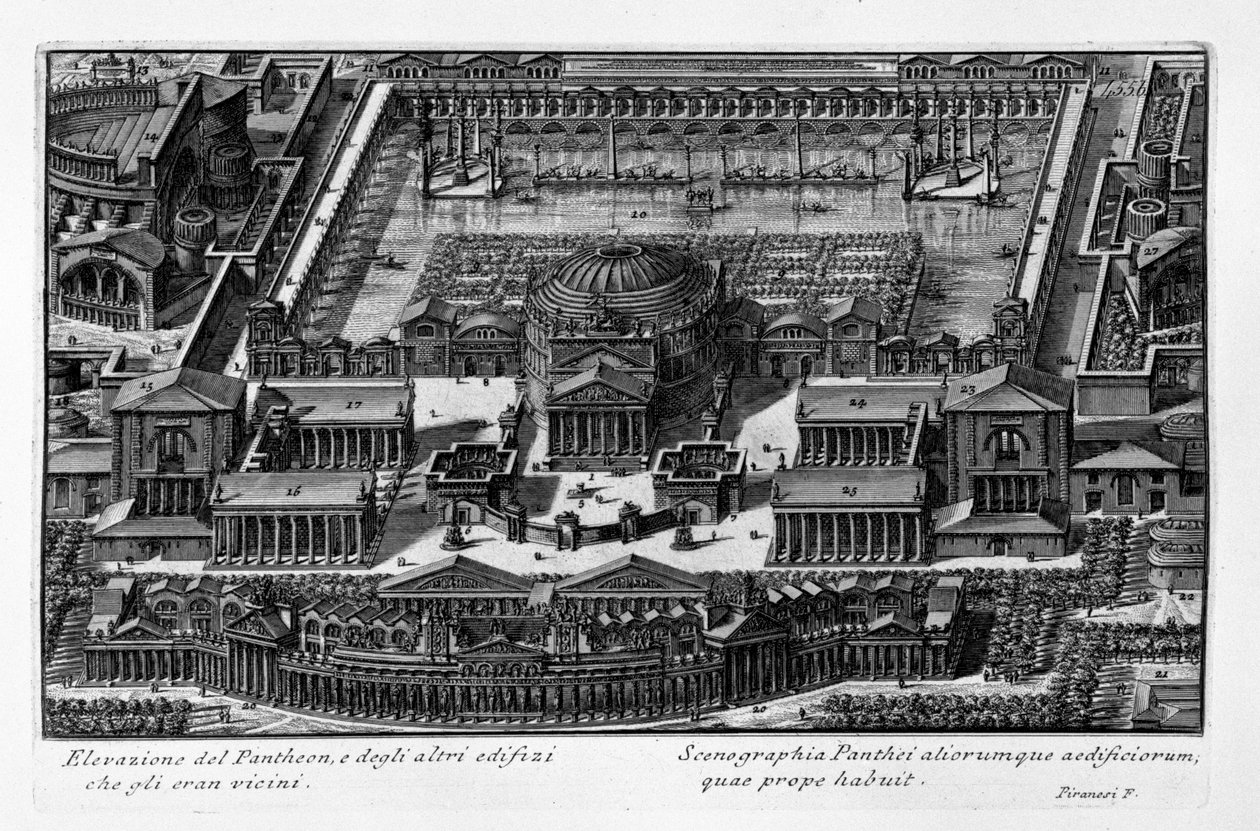 Elevation of the Pantheon and the other buildings that were nearby by Giovanni Battista Piranesi