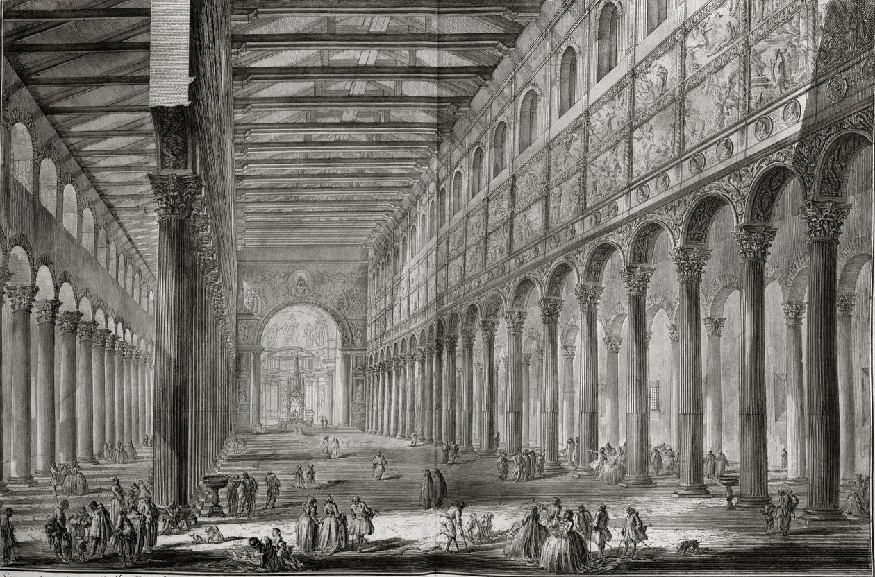 Interior of the Basilica of San Paulo Fuori le Mura, Rome, from 