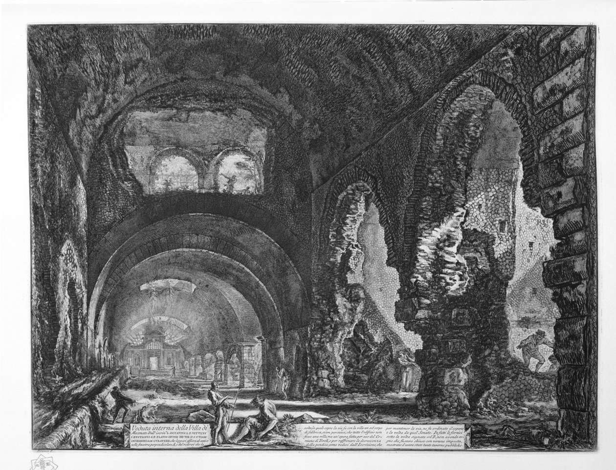 Interior View of the Villa of Maecenas by Giovanni-Battista Piranesi